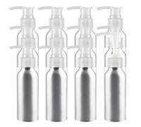 YANCAER 12 pièces 100ml Portable Vide Flacon Aluminium flacons avec Bouchon Transparent Pompe Distributeur Bouteille per Crème lavante, Gel Douche, Salle de Bains Hôtel Rechargeables