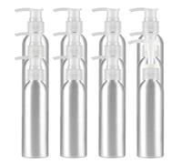 YANCAER 12 pièces 200ml Portable Vide Flacon Aluminium flacons avec Bouchon Transparent Pompe Distributeur Bouteille per Crème lavante, Gel Douche, Salle de Bains Hôtel Rechargeables