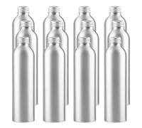 YANCAER 12 pièces 250ml Argent Vide Flacon Aluminium flacons avec Bouchon à Vis Rechargeable pour liquides, huiles, cosmétiques, voyages et préparations DIY