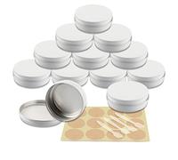 YANCAER 24 Pièces Pots en Aluminium Blanc de 100ml avec Couvercle - D83mm x H28mm Vide Ronde Cosmétiques Pot Conteneurs de Voyage pour Maquillage, Crème, Baume à Lèvres, Mini Bougies