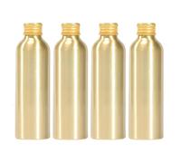 YANCAER 4 pièces 150ml Or Vide Flacon Aluminium flacons avec Bouchon à Vis Rechargeable pour liquides, huiles, cosmétiques, voyages et préparations DIY