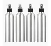YANCAER 4 pièces 250ml Rechargeables Portable Vide Flacon Bouteilles Spray en Aluminium Argent pour Parfum, Huiles Essentielles, Tonique, Produits de Nettoyage