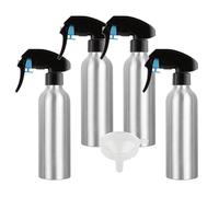 YANCAER 4 Piezas 250ml Botella de Aluminio con Sprayer en Negro Niebla Botellas Fina Botella de Spray Vacías, para Alcohol Perfume Artículos de Agua Cosmético Viaje