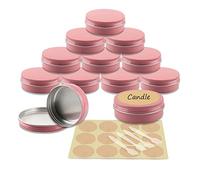 YANCAER 50 Pièces Pots en Aluminium Rose de 100ml avec Couvercle - D83mm x H28mm Vide Ronde Cosmétiques Pot Conteneurs de Voyage pour Maquillage, Crème, Baume à Lèvres, Mini Bougies