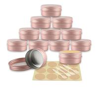 YANCAER 50 Pièces Pots en Aluminium Rose mat de 50ml avec Couvercle - D57mm x H28mm Vide Ronde Cosmétiques Pot Conteneurs de Voyage pour Maquillage, Crème, Baume à Lèvres, Mini Bougies