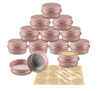 YANCAER 50 Pièces Pots en Aluminium Rose mat de 5ml avec Couvercle - D26mm x H15mm Vide Ronde Cosmétiques Pot Conteneurs de Voyage pour Maquillage, Crème, Baume à Lèvres, Mini Bougies