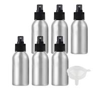 YANCAER 6 pièces 100ml Portable Vide Flacon Aluminium flacons avec Bouchon Noir Pompe Spray Vaporisateur Bouteille Per l'eau l'alcool Cosmétique Voyage