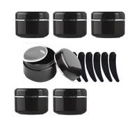 YANCAER 6 pièces 20 g Noir Crème Pots en Plastique,20 ml Avec Bord Argent Cosmétiques récipient Lotion onguents DIY Masque facial Pots en Voyage produits de beauté