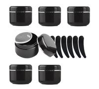 YANCAER 6 pièces 50 g Noir Crème Pots en Plastique,50 ml Avec Bord Argent Cosmétiques récipient Lotion onguents DIY Masque facial Pots en Voyage produits de beauté