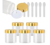 YANCAER Lot de 6 Pots en Plastique Transparent Avec Couvercles 60 ml bocaux en Plastique ronde D50mm x H49mm, Pour Baumes à Lèvres, Savons et Autres Produits Cosmétiques