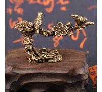 YANCHIPANGHE Figurines d'animaux en laiton, 6,2 x 3,3 cm, prunier, oiseau pie, décoration miniature, coucou, décoration de table à thé, décoration de bureau