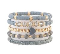 YANCHUN Best Friend Bracelet d'amitié Bracelets Perles d'argile Bracelets colorés Bracelet d'amitié pour femme Bijoux Cadeaux, Alliage, No Gemstone