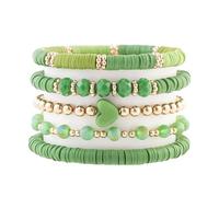 YANCHUN Best Friend Bracelet d'amitié Bracelets Perles d'argile Bracelets colorés Bracelet d'amitié pour femme Bijoux Cadeaux, Alliage, No Gemstone