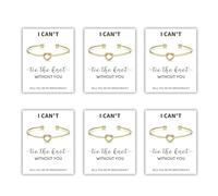 YANCHUN Bracelet de demoiselle d'honneur en or avec nœud d'amour pour femme - Cadeau de demoiselle d'honneur avec une carte « I Can't Tie the Knots without You Will You Be My Bridesmaids », Métal