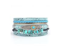 YANCHUN Bracelets en cuir bohème pour femmes Bracelet en cuir Cœur Accessoires occidentaux Bracelets de manchette empilables Bracelets pour femmes Tendance 2025, Métal, No Gemstone