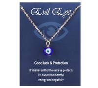 YANCHUN Collier ras du cou mauvais œil bleu avec pendentif Ojo Hamsa porte-bonheur turc, bijou de protection pour femme, cadeau d'anniversaire, Métal, Pas de pierre précieuse