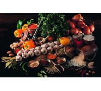YANCONG Puzzle Adulte 1500 Pièces, Puzzle 3D, Légumes Épices Céréales, Nourriture Cuisine Décoration Puzzle en Bois 87X58Cm