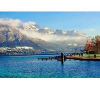 YANCONG Puzzle Collection 1000 Pièces, Puzzle 3D, France, Lac D'Annecy, Paysage De Montagnes