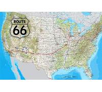 YANCONG Puzzle Collection 1500 Pièces, Puzzle 3D, Carte Routière De La Route 66 des États-Unis