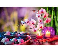 YANCONG Puzzle en Bois Adulte 1000 Pièces, Puzzle 3D, Orchidée Bambou Spa Nature Morte Zen
