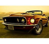 YANCONG Puzzles Classiques 300 Pièces, Puzzle 3D, 1969 Voiture Décapotable Mustang Voiture De Muscle