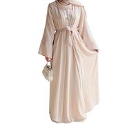 Yancremio Robe Abaya Musulmane Pour Femme Robe De Prière Islamique De Dubaï En Deux Pièces Et Ensemble De Robes Sans Manches Élégante Robe Traditionnelle Ample