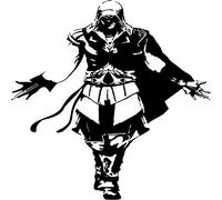 YANDAOFANG Autocollant Mural Assassin's Creed - Ezio Auditore, Autocollant en Vinyle Amovible, décoration de Salle de Jeux ou de Chambre à Coucher, Art Noir et Blanc 63x45 cm