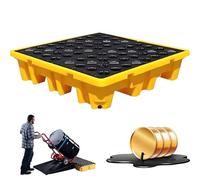 YANDDEA Bac de rétention pour réservoir d'huile, Plateforme modulaire pour rétention d'huile, conteneur en Plastique, Plateforme de Placement de Baril d'huile étanche 33.5 * 33.5 * 5.5cm