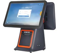 YANDDEA Caisse enregistreuse Intelligente Tout-en-Un avec Double écran de 15,6 Pouces, PC Tactile et imprimante de reçus intégrée pour Les Petites Entreprises et Les détaillants. Black-A