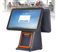 YANDDEA Caisse enregistreuse Tactile à Double écran, système de Point de Vente Tactile de 15,6 Pouces, imprimante de reçus intégrée, Caisse enregistreuse Intelligente Tout-en-Un Black-A