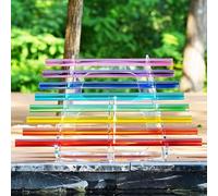 YANDDEA Harpe chantante en Cristal de Quartz à 8 Tubes Transparents - Harpe de Cristal - Conception à justesse Parfaite (432 Hz / 440 Hz) pour la sonothérapie - 8 Notes (CDEFGABC) B-440hz