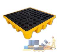 YANDDEA Plateforme de déversement modulaires, Bac de rétention avec caillebotis, Plateforme de déversement empilable pour Les Parcs industriels, Les entrepôts et Les usines 33.5 * 33.5 * 5.5cm