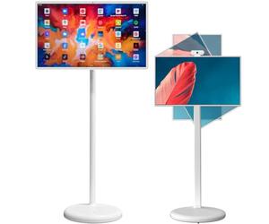 YANDDEA Téléviseur Portable à écran Tactile Mobile 21,5"/24"/27"/32", Smart TV Mobile 4K UHD, téléviseur d'extérieur Rotatif avec caméra 5 MP, Support de Sol réglable et pivotant à 360° 32in/8+128G