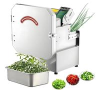 YANDDEA Trancheuse à oignons Verts Professionnelle, Hachoir à oignons Nouveaux, Coupe-légumes électrique 200 W, Coupe-poireaux électrique 700 BPM, découpe de légumes avec Tapis Roulant