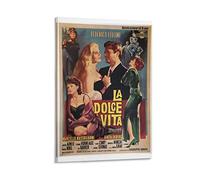 YANDING Federico Fellini Poster de film La Dolce Vita Décoration sur toile pour salon, chambre à coucher, 40 x 60 cm