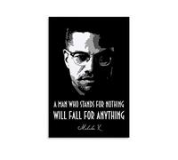 YANDING Poster Malcolm X Leaders de la nation de l'Islam Noir Organisation Musulmane sur toile et décoration murale pour chambre à coucher 20 x 30 cm
