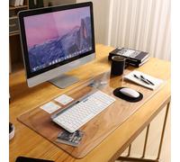 Yanen Protège-bureau transparent, 110 x 60 cm, PVC transparent, bord arrondi antidérapant, protecteur de table imperméable, tapis de bureau pour bureau, maison, école