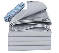 YANFEILI Bâche de Protection avec Oeillets,2x4m 520g/m² imperméable PVC Crochets et Corde de Bâche en Tissu imperméable et indéchirable,Bâche Universelle Exterieur,Camion,Piscine Gris