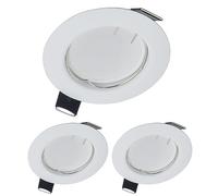YanFeiYit Lot de 3 spots LED encastrables - Blanc - 55 mm - Intensité variable - Module GU10 230 V - 3 W - 320 lm - 120 ° - Spot de plafond pour salon, chambre à coucher, couloir et grenier - Blanc