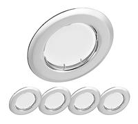 YanFeiYit Spot LED Encastrable Chrome, 5x 3W GU10 Module Spot de plafond Blanc chaud 3000K Rond Plafonnier Encastré 320lm Equivalente de 35W Lampe, Dimmable, 220V, Spots Encastrés LED 55mm