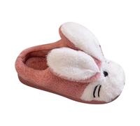YANFJHV Bébé Fille Imprimé Lapin Imprimé Chaussures Fourrure Intérieur Maison Chaussons Chauds Dinosaures Pantoufles Enfants (Rouge Pastèque, 32)
