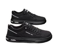 YANFJHV Chaussures de course pour homme - Respirantes - Antidérapantes - Extra larges - Légères - Confortables - Pour diabétiques - Chaussures de santé flexibles, Noir , 43 EU