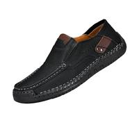 YANFJHV Chaussures de loisirs pour homme - Confortables - Mocassins à enfiler - Légères - Tricotées - En cuir synthétique - Chaussures d'affaires flexibles - Antidérapantes - Respirantes - Pour pieds
