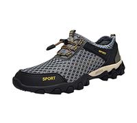 YANFJHV Chaussures de randonnée pour homme - Respirantes - Antidérapantes - Réglables - Pieds nus - Respirantes - Légères - Extra larges - Résistantes à l'abrasion - Chaussures d'escalade, gris, 44 EU