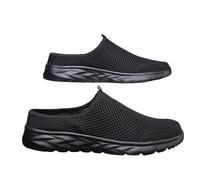 YANFJHV Chaussures d'été pour homme - Chaussures orthopédiques pour diabétiques - Sabots et mules - Chaussures de marche à enfiler - Semelle souple - Pantoufles en maille respirante, Noir , 39 EU
