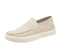 YANFJHV Chaussures en tissu pour homme - Beige - Chaussures de costume légères - Chaussures de loisirs minimalistes - Pour pieds larges - Antidérapantes - Chaussures de sport confortables - Semelle