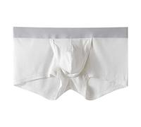 YANFJHV Culotte filetée pour homme, respirante, confortable, boxer, capsule U, poche surélevée, culotte adolescente, multicolore, sous-vêtement pour homme, couleur chair, Blanc., M