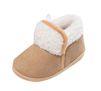 YANFJHV Newborn Infant Baby Star Print Baskets antidérapantes Semelle souple Chaussures d'hiver doublées, café, 19 EU