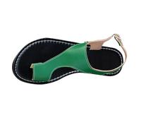 YANFJHV Sandales noires pour femme - En cuir synthétique - Sandales ouvertes avec sangle de cheville et boucle - Confortables - Légères - Chaussures de marche respirantes, vert, 36 EU