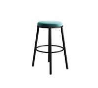 YANG11FAN Confortable Backless Bar Counter Chair Minimalist Restaurant High Legged Wrought Iron Stool with Blue Legs(XL)
